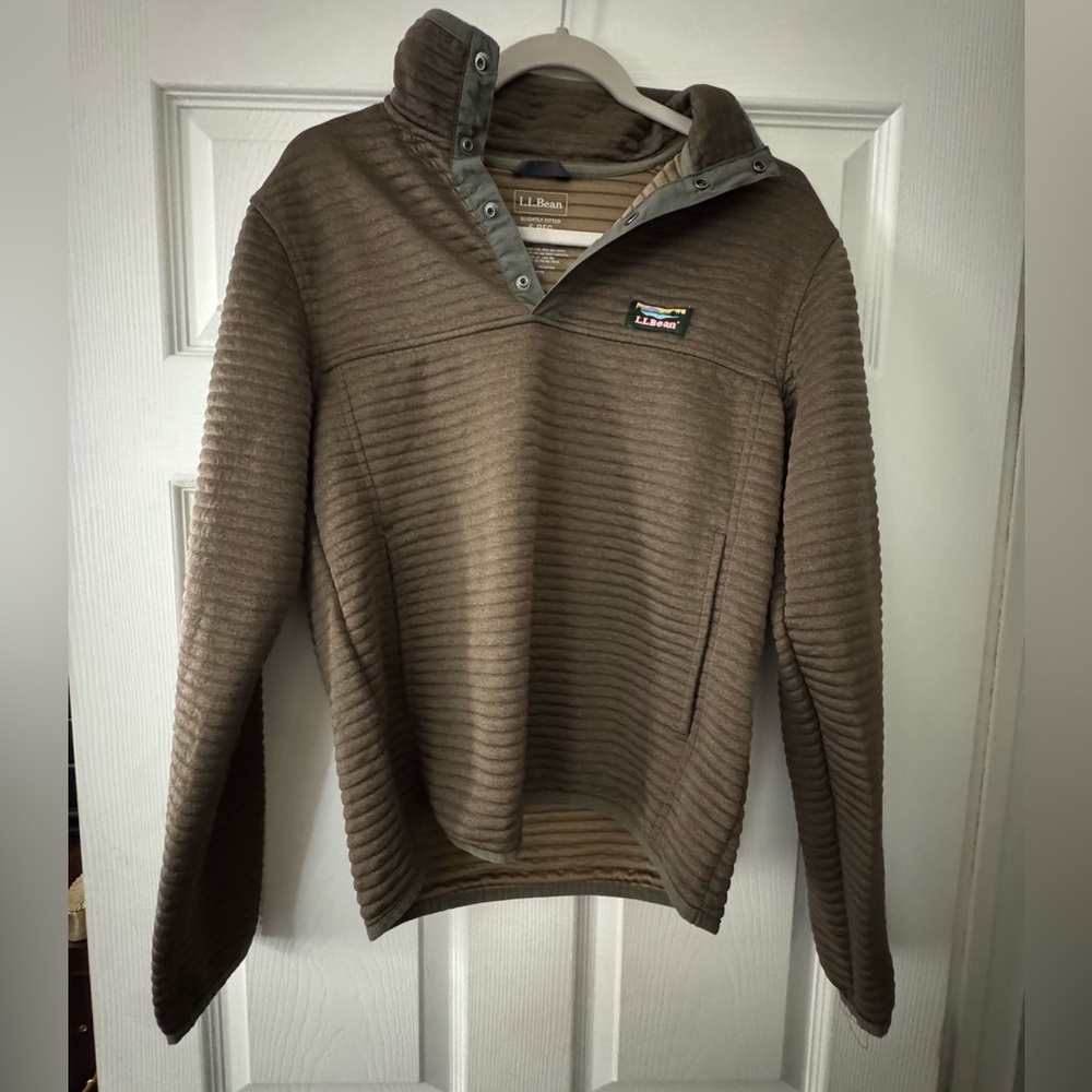 L.L. Bean Men's Tan Zip-Up Sweater